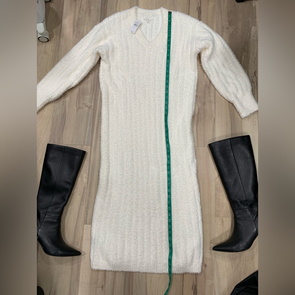 LOFT Cozy Cream Long Sleeve Dress